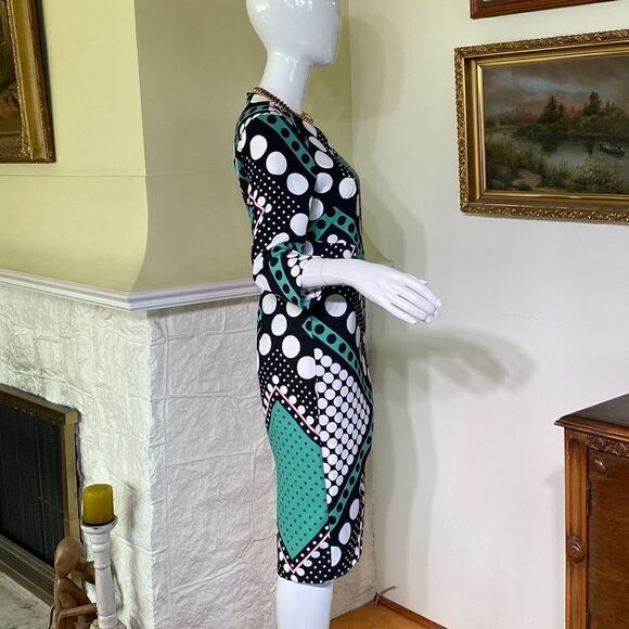 Vintage M&S Polka Dot Faux Wrap Dress - Picture 9 of 13